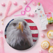 Amerikaanse zeearend en Amerikaanse vlag Papieren Bordje (Feest)