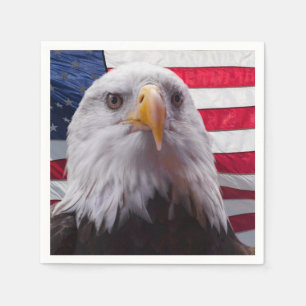 Amerikaanse zeearend en Amerikaanse vlag Servet