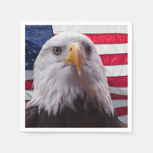 Amerikaanse zeearend en Amerikaanse vlag Servet (Voorkant)