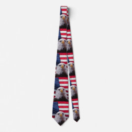Amerikaanse zeearend en Amerikaanse vlag Stropdas