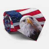 Amerikaanse zeearend en Amerikaanse vlag Stropdas (Opgerold)