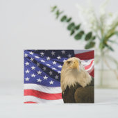 Amerikaanse Zeearend en Vlag Briefkaart (Staand voorkant)
