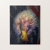 Amerikaanse Zeearend Met Vlag Legpuzzel (Verticaal)