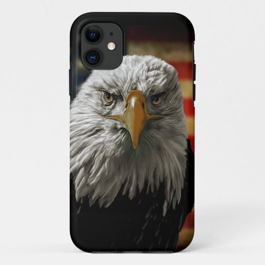 Amerikaanse Zeearend op Grunge Vlag Case-Mate iPhone Case (Achterkant)