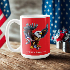 Amerikaanse Zeearend Patriottische Vlag 4 Juli Koffiemok