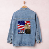 Amerikaanse zeearend, vlag, Amerikaanse vlag Vrouw Denim Jacket (Hangar)