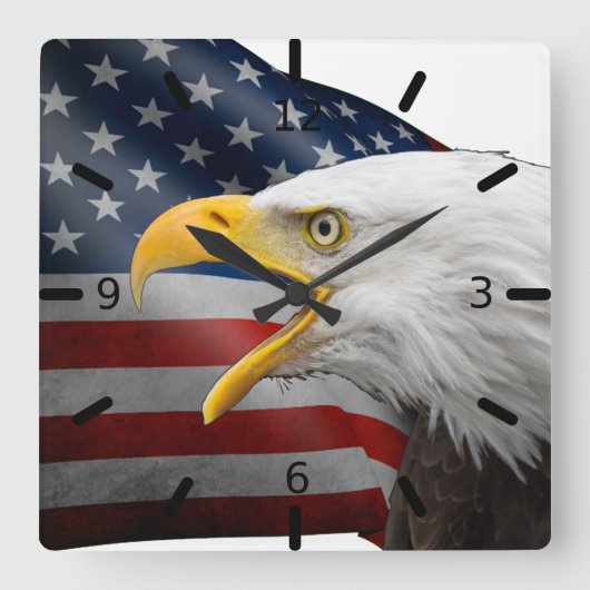 Amerikaanse zeegarend vierkante klok (Voorkant)