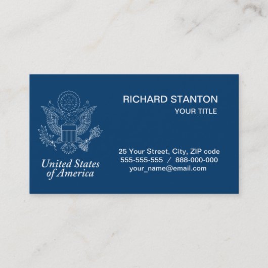 Amerikaanse zeehond visitekaartje (Voorkant)