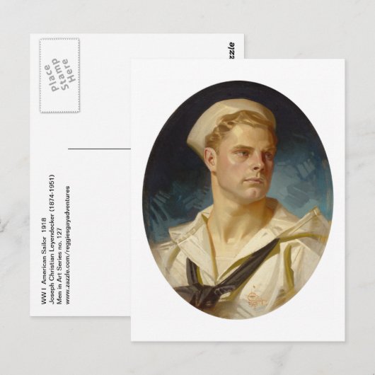 Amerikaanse zeeman door Joseph Leyendecker Briefkaart (Voorkant / Achterkant)