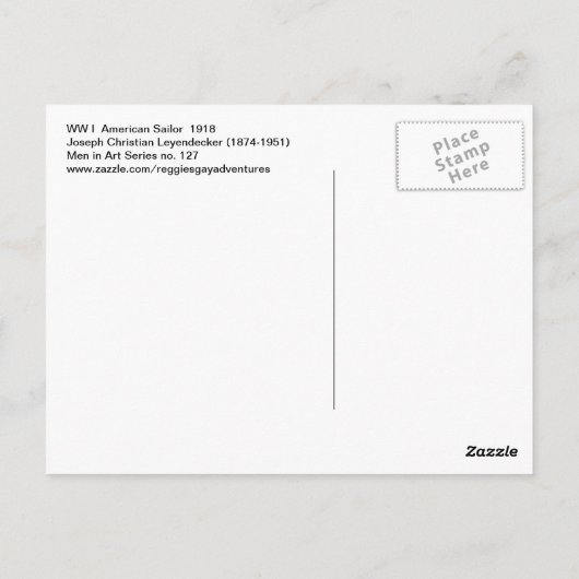 Amerikaanse zeeman door Joseph Leyendecker Briefkaart (Achterkant)