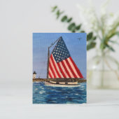 Amerikaanse zeilboot briefkaart (Staand voorkant)