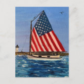 Amerikaanse zeilboot briefkaart (Voorkant)