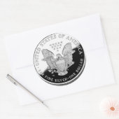 Amerikaanse zilveren adelaar 1 dollar ronde sticker (Envelop)