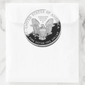 Amerikaanse zilveren adelaar 1 dollar ronde sticker (Tas)