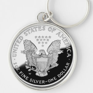 Amerikaanse Zilveren Adelaar 1 Dollar Sleutelhanger