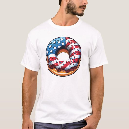 Amerikaanse zoete donut - USA Food T-shirt (Voorkant)