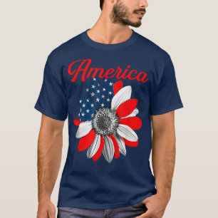 Amerikaanse zonnebloem zonder deken Christelijk t- T-shirt