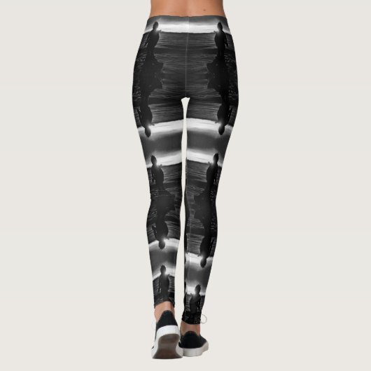  Amerikaanse zonsondergang bij alaska eskimo hunte Leggings (Achterkant)