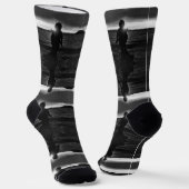  Amerikaanse zonsondergang bij alaska eskimo hunte Sokken (Gebogen)