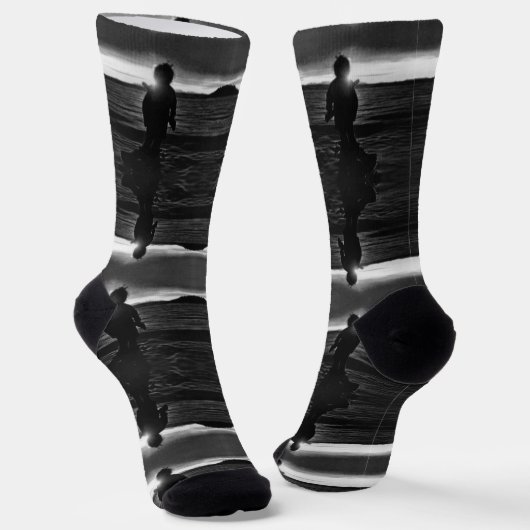  Amerikaanse zonsondergang bij alaska eskimo hunte Sokken (Gebogen)