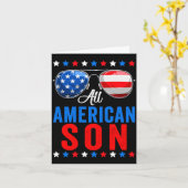Amerikaanse zoon 4 juli herdenkingsdag matching kaart (Gele Bloem)