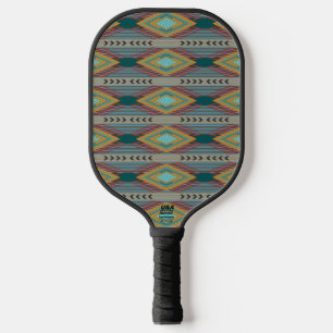 Amerikaanse Zuidwest Patronen Kunst En Aardse Kleu Pickleball Paddle