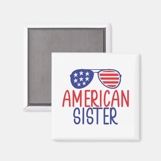 Amerikaanse zuster magneet (Voorkant / Achterkant)