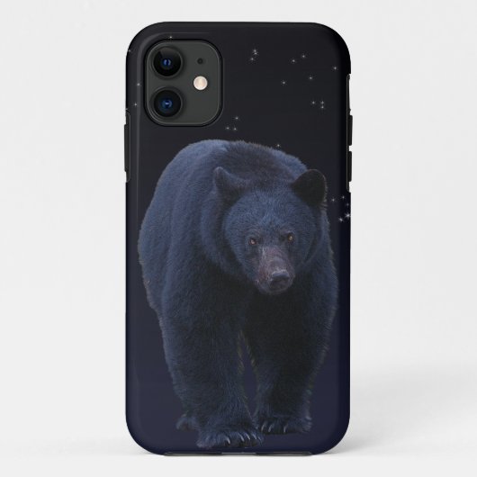 Amerikaanse Zwarte Beer & Sterrenhemel Wildlife Ar Case-Mate iPhone Case (Achterkant)