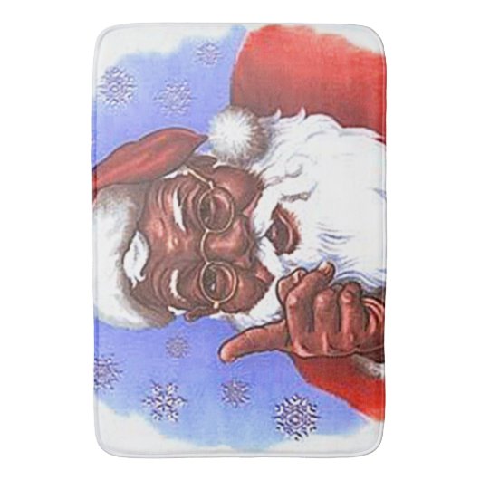 Amerikaanse zwarte kerstman badmat (Voorkant Verticaal)