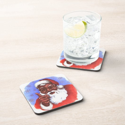 Amerikaanse zwarte kerstman bier onderzetter (Rechterzijde)