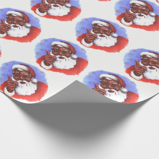 Amerikaanse zwarte kerstman cadeaupapier (Hoek)