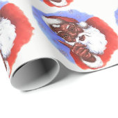 Amerikaanse zwarte kerstman cadeaupapier (Rol Hoek)