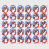 Amerikaanse zwarte kerstman cadeaupapier (Vlak)