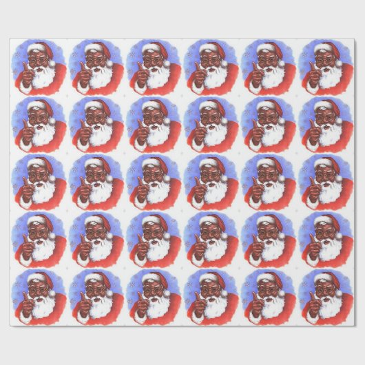 Amerikaanse zwarte kerstman cadeaupapier (Vlak)