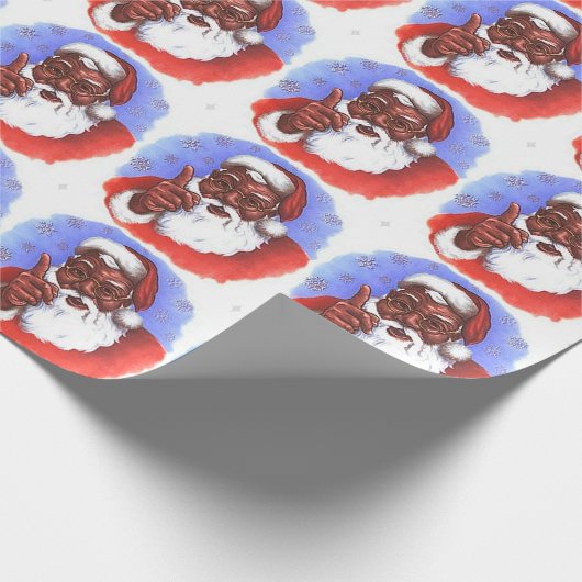 Amerikaanse zwarte kerstman cadeaupapier (Hoek)