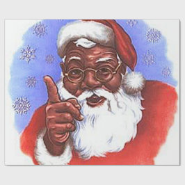 Amerikaanse zwarte kerstman cadeaupapier