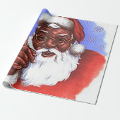 Amerikaanse zwarte kerstman cadeaupapier (Uitgerold)