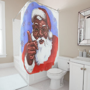 Amerikaanse zwarte kerstman douchegordijn