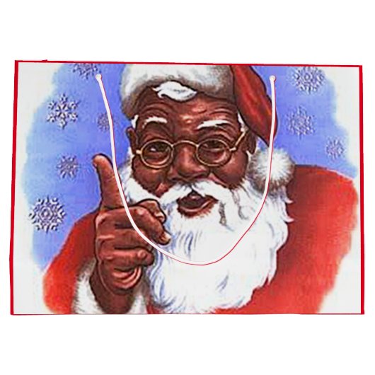 Amerikaanse zwarte kerstman groot cadeauzakje (Achterkant)