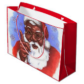 Amerikaanse zwarte kerstman groot cadeauzakje (Achterkant Gekanteld)