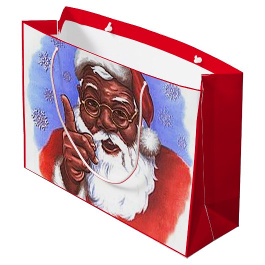 Amerikaanse zwarte kerstman groot cadeauzakje (Achterkant Gekanteld)