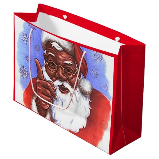 Amerikaanse zwarte kerstman groot cadeauzakje (Voorkant Gekanteld)