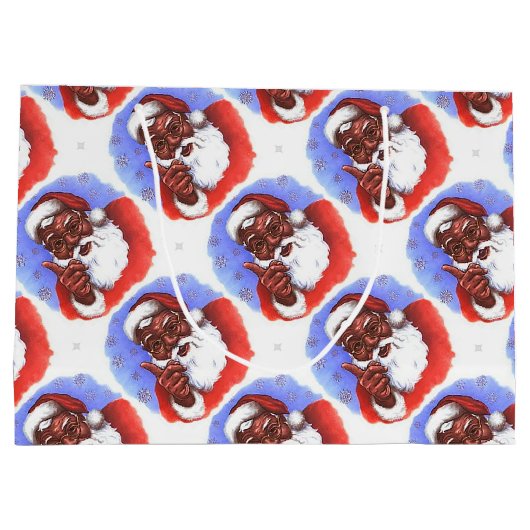 Amerikaanse zwarte kerstman groot cadeauzakje (Achterkant)