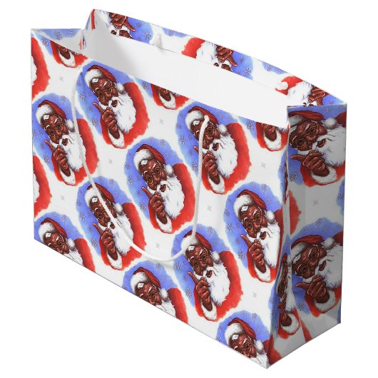 Amerikaanse zwarte kerstman groot cadeauzakje (Achterkant Gekanteld)