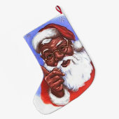 Amerikaanse zwarte kerstman grote kerstsok (Achterkant (Hangend))