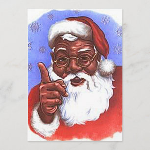 Amerikaanse zwarte kerstman kaart