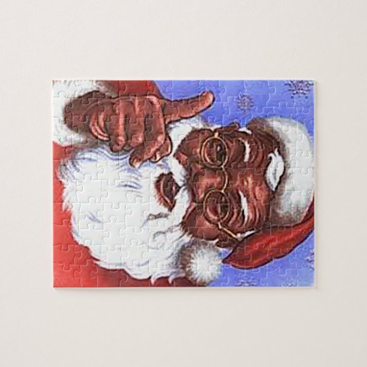 Amerikaanse zwarte kerstman legpuzzel (Horizontaal)