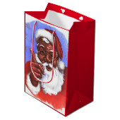 Amerikaanse zwarte kerstman medium cadeauzakje (Voorkant Gekanteld)