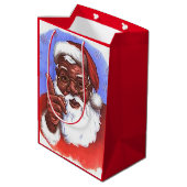 Amerikaanse zwarte kerstman medium cadeauzakje (Achterkant Gekanteld)