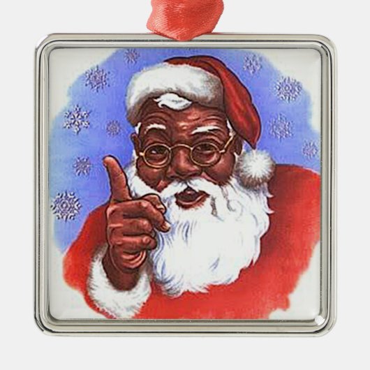 Amerikaanse zwarte kerstman metalen ornament (Voorkant)